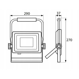 SMD LED prožektorius 50w 6000k 4500lm ip65 juodas p
