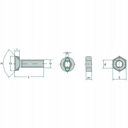 Atlaisvinti varžtai su veržle 25 vnt 10 9 m12