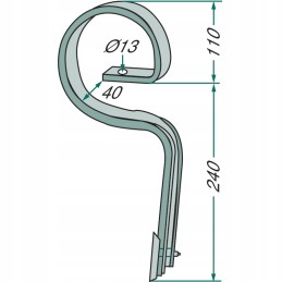 Spyruoklinių noragų 1802 g63 komplektas su tiesia dalimi