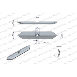 1 skylės įrenginio noragas su Warynski varžtu