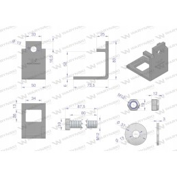 Vieneto noragų dangtelis 32x12 plius 32x12 50x30 komplektas