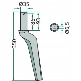 Variklinių akėčių dantis 180rh46a