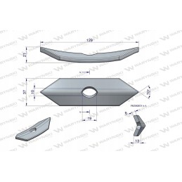 1 skylės įrenginio noragas su Warynski varžtu