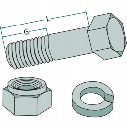 Varžtas su veržle 1 2 x 43 mm 18063 taa 91