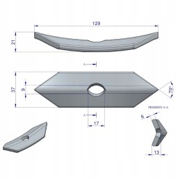 Agregato noragas, mažas, 1 skylė, skersmuo 8, Warynski