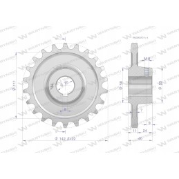 Grūdinto plieno grandinės ratas su 22 3 4 f
