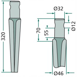 Variklinių akėčių dantis 180rh26