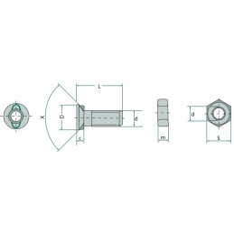 Sraigtas su veržle m20x2 5x75 mm 10 9 x25 vnt
