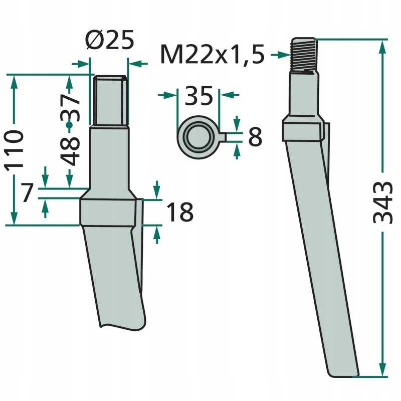 Variklinių akėčių dantis 180rh31