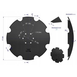 Dantytas diskas su 8 fi 510, tvirtinimas 6 120