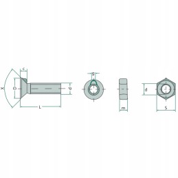 Sraigtas su veržle M10x1 5x25 mm 10 9 x25 vnt