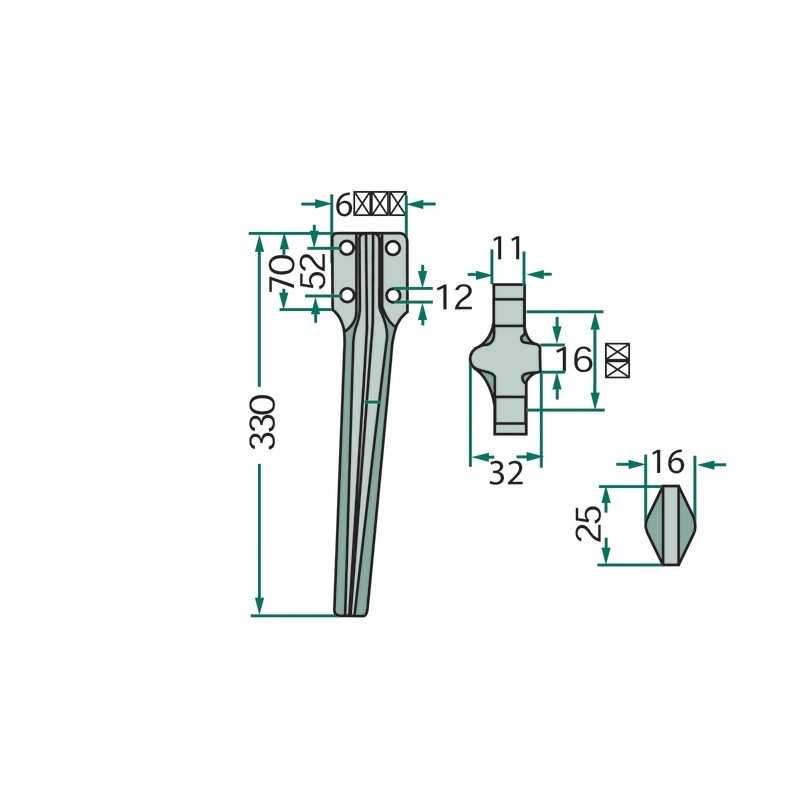 Akėčių kairysis dantis 180rh 65 52l