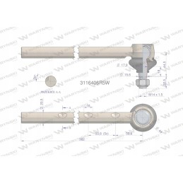 Vairo šarnyras 382mm 3116406r5 Warynski