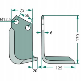 Stačiakampis peilis 180hol 01r granitas