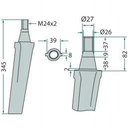Variklinių akėčių dantys 345 mm vigolo 180rh19