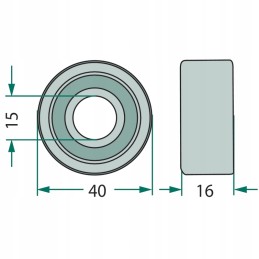 Ritininis guolis 40x16x15mm 64700401911f