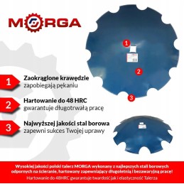 Dantytas diskas 560, storis 4mm, skylė 30x30 akėčios