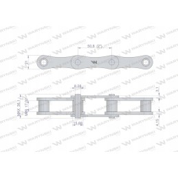 Grandinė 216b 3ps, naudojama rulonų prese