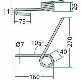 Sėjamosios akėčios pirštas 18010 laipsnių ih