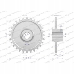 Grandininis ratas su 28 3 4 fi30 Warynski barstytuvu