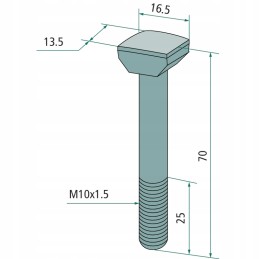 Plaktuko galvutės varžtas m10x1 5x70 mm 10 9