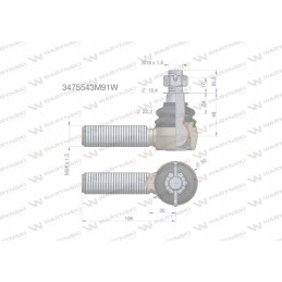 Vairo jungtis 106mm m24x1 5 3475543m91 kar