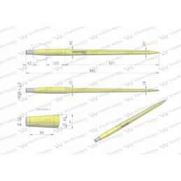 Sunkus universalus tiesus krautuvas l 880 mm