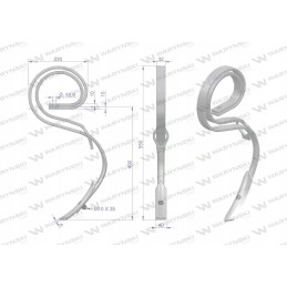 Sutvirtintas žemės dirbimo komplekto spyruoklinis dantis