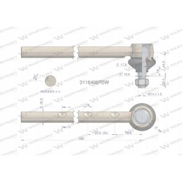 Vairo šarnyras 382mm 3116406r5 Warynski