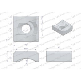 Tvirtinimas pirštu, dangtelis, angos skersmuo 14 mm, aplikacijos