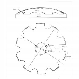 Dantyta diskinė 560 mm 6 skylių diskinė akėčia