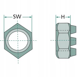 Karūninė veržlė 18031 mu 39