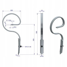 Tiesi spyruoklinė kultivatoriaus letenėlė