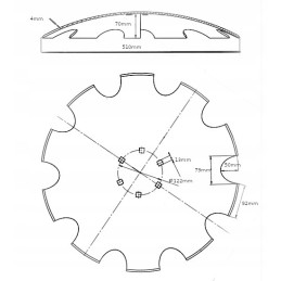Dantyta diskinė 510 mm 6 skylučių diskinė akėčia