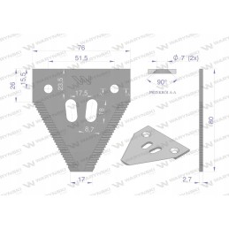 Derliaus nuėmimo peilis 80x76x2 7mm skylė 7 3bf0010ab1 olimag