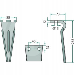 Variklinių akėčių dantis forigo roteritalia roterital