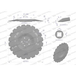 Dantyta plokštelė su 20 fi 510 4 mm Warynski r