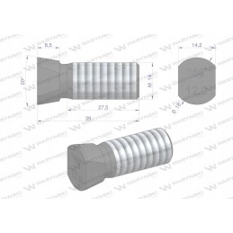 Varžtų komplektas, ovalus, išpjautas iš abiejų pusių, m14x39