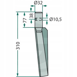 Aktyvūs akėčių noragai, dešinė, ilgis 310mm, plotis