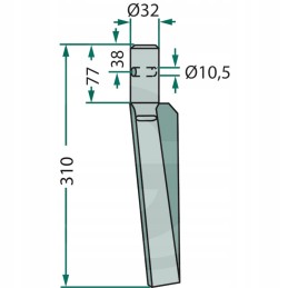Aktyvūs akėčių noragai, dešinė, ilgis 310mm, plotis
