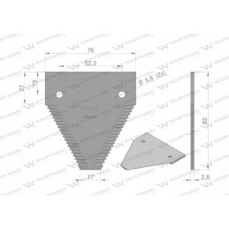 Naujas derliaus nuėmimo peilis 82x76x2 8mm New Holland Warynsk