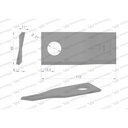 Vejapjovės peilis 112x48x4x22 teisė naudoti