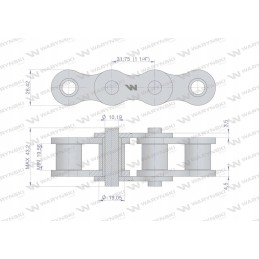 Remonto grandinė 20b 1 3ps, naudoti ritininiame prese