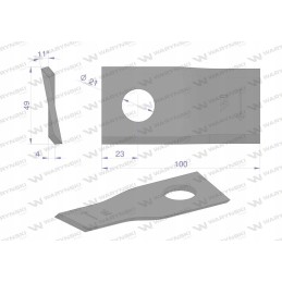 Vejapjovės peilis 100x49x4x21 teisė naudoti