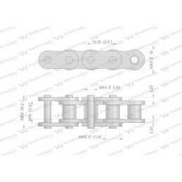 Ritininė grandinės pavara, įsiurbimo varžtas 60hsp 87p