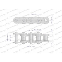 Ritininė grandinės pavara, įsiurbimo varžtas 60hsp 87p