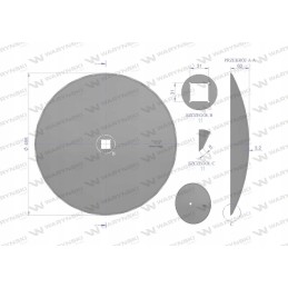Lygi plokštė, skersmuo 460, skylė 30x30, boro plienas, Warin