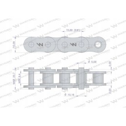 Sustiprinta ritininė grandinė 10a 1 ansi a 50 r1 5 8