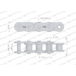Sustiprinta ritininė grandinė 10a 1 ansi a 50 r1 5 8