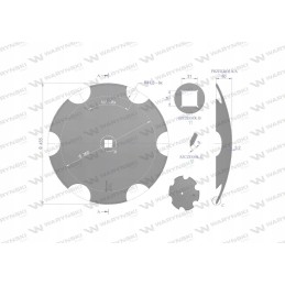 Danta plokštė su 6 fi 460 skylėmis 30x30 boro plieno